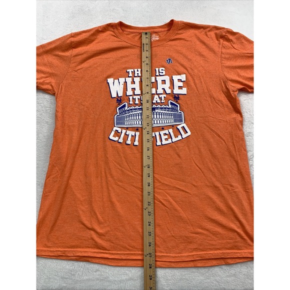 The 7 Line Citi Feild Mets Men's T-shirt XL Orange Cotton This Is Where Its At - Picture 4 of 7